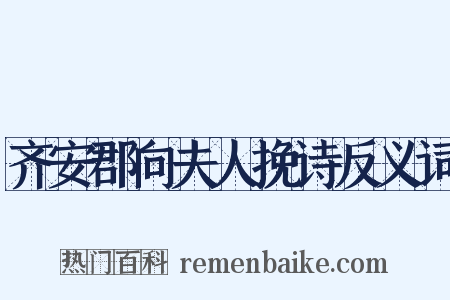 齐安郡向夫人挽诗反义词是什么意思的图片